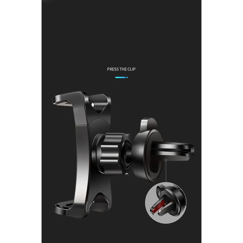 3 in 1 Car GPS Smartphone Holder: Dashboard / Visor Clamp   AC Grid Clip for Goclever Quantum 2 500 Rugged - Black