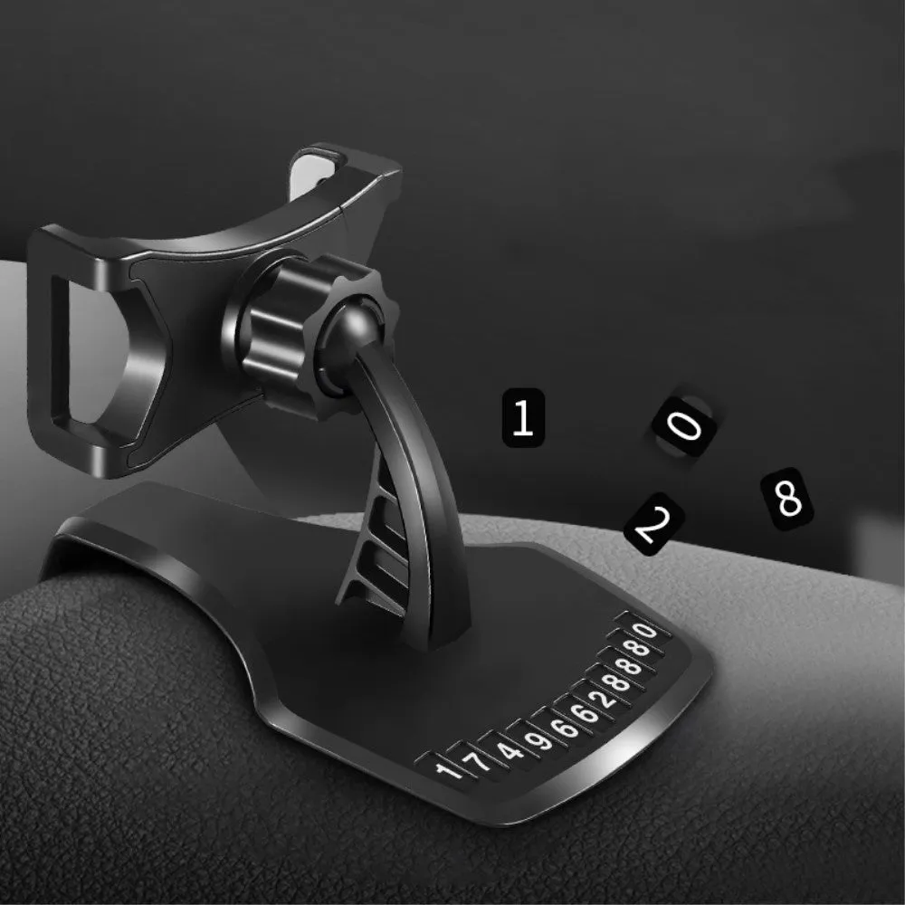 3 in 1 Car GPS Smartphone Holder: Dashboard / Visor Clamp   AC Grid Clip for Goclever Quantum 2 500 Rugged - Black