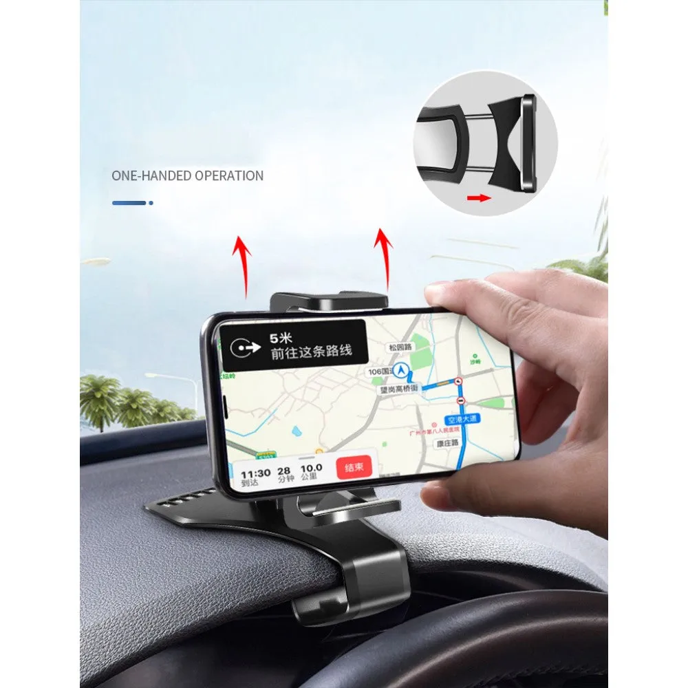 3 in 1 Car GPS Smartphone Holder: Dashboard / Visor Clamp   AC Grid Clip for Goclever Quantum 2 500 Rugged - Black