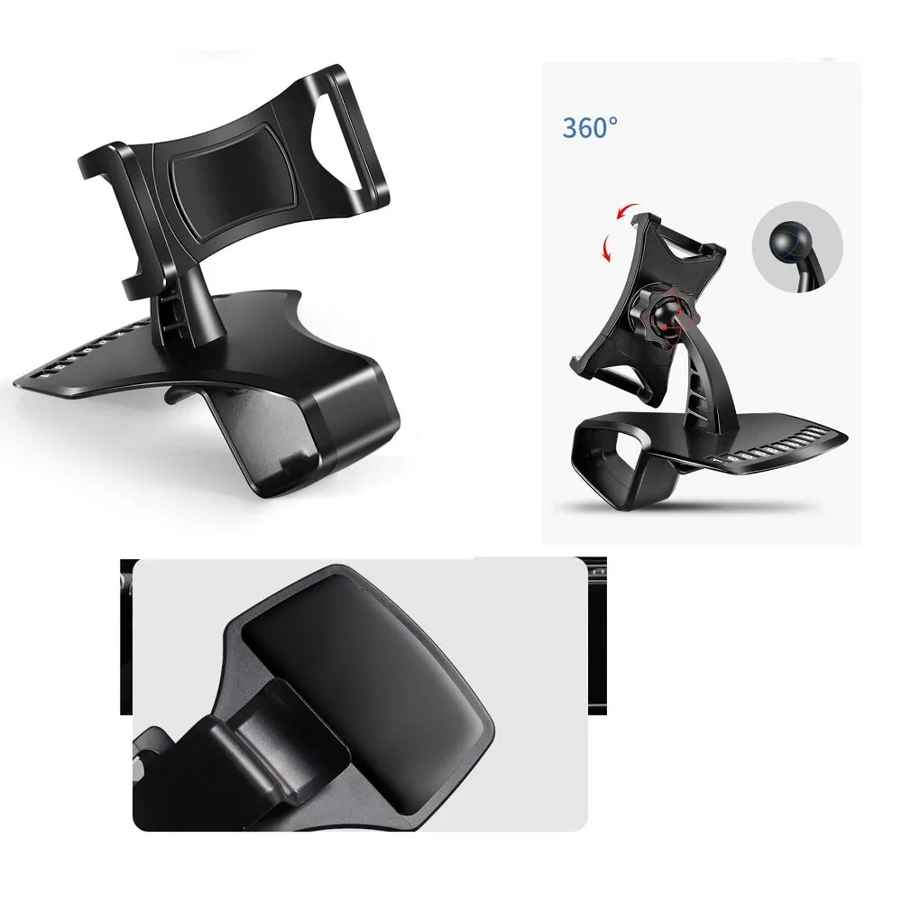 3 in 1 Car GPS Smartphone Holder: Dashboard / Visor Clamp   AC Grid Clip for Goclever Quantum 2 500 Rugged - Black