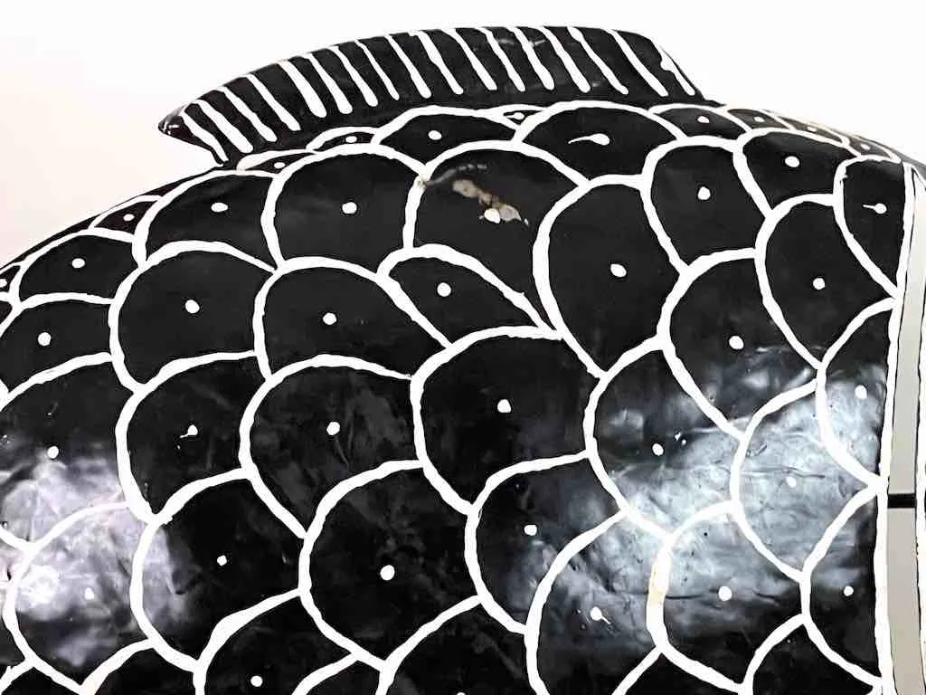 African Black Recycled Metal Fish Wall Ornament - Mali