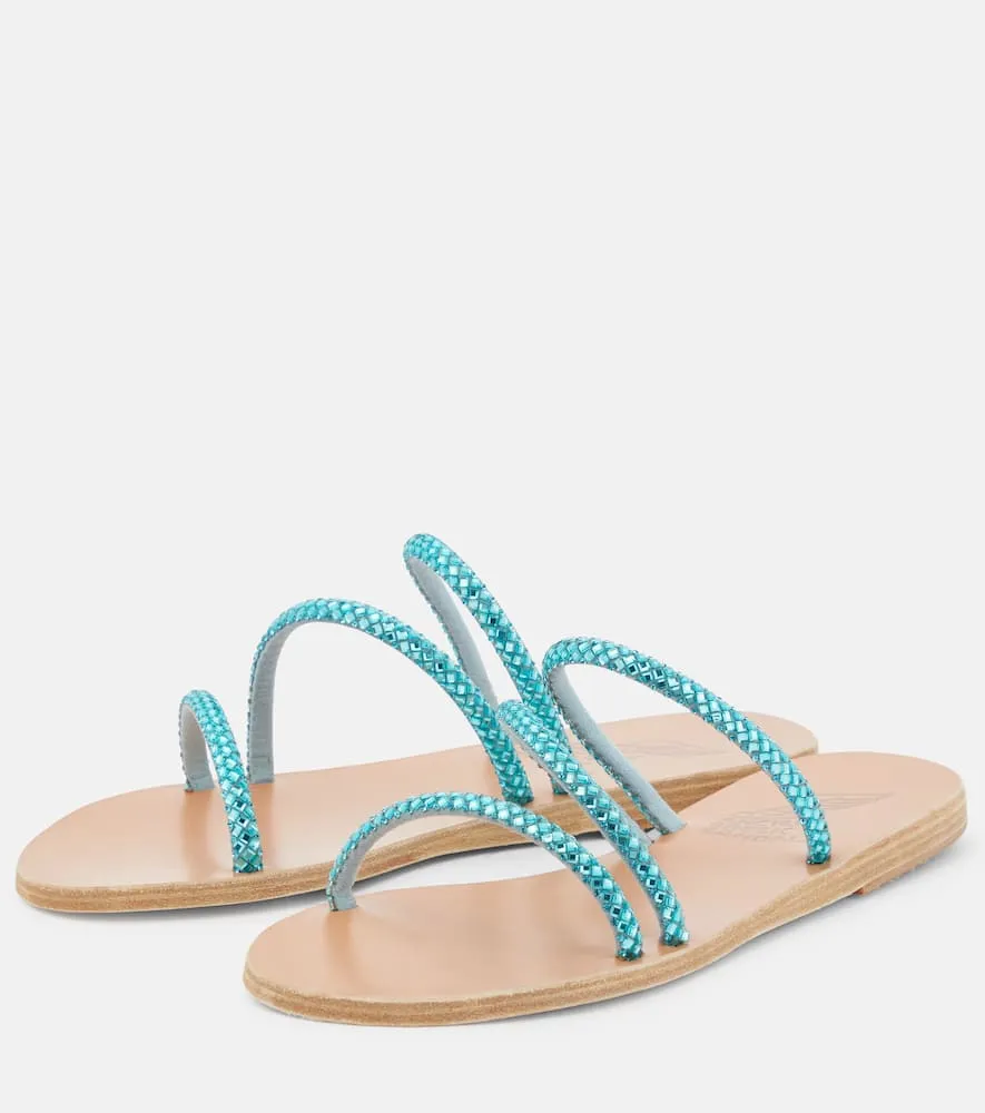 Ancient Greek Sandals Polytimi embellished leather sandals