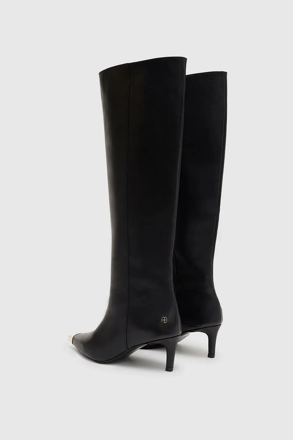Anine Bing Tall Nina Boots With Metal Toe Cap - Black