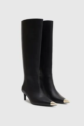 Anine Bing Tall Nina Boots With Metal Toe Cap - Black