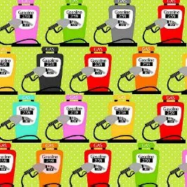 Are We There Yet? Gas Pumps in Green by Barbara Jones (Quilt Soup)