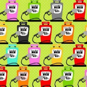 Are We There Yet? Gas Pumps in Green by Barbara Jones (Quilt Soup)