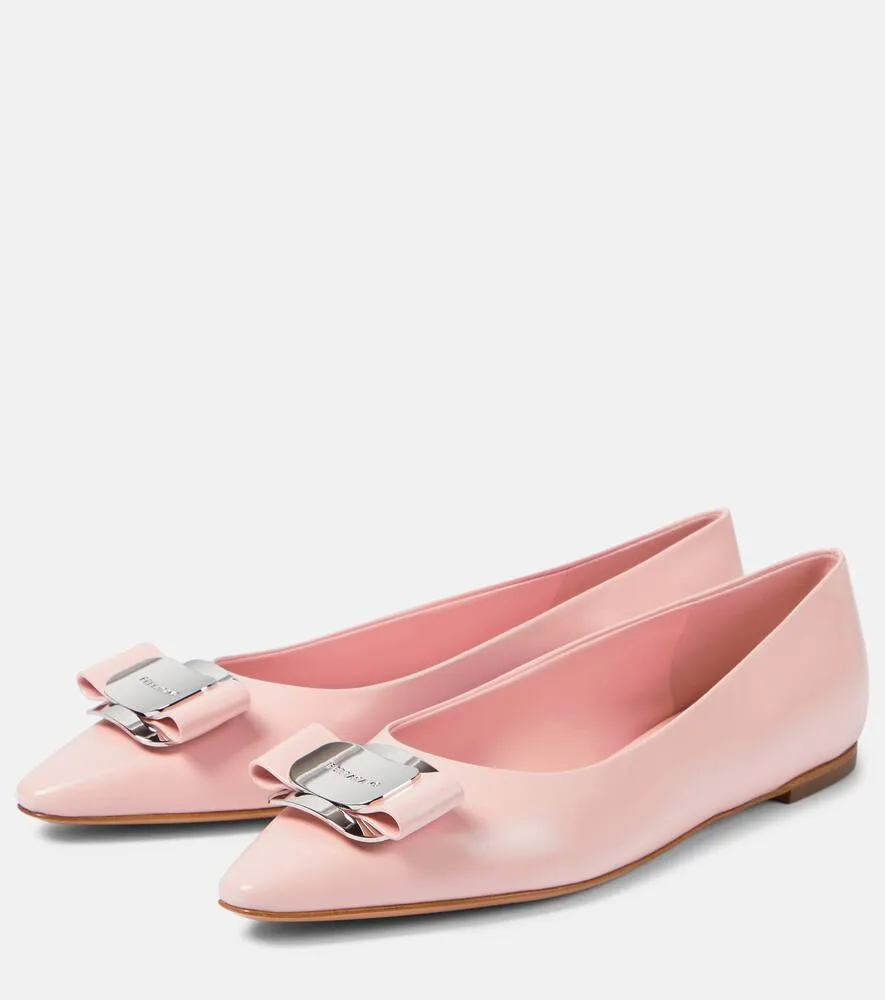 Ferragamo Zea leather ballet flats
