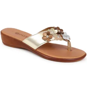 Floral Embellished Toe Post Sandals - CLUBS39001 / 325 319