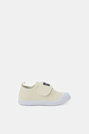 Infant Boys Cream Velcro Pumps