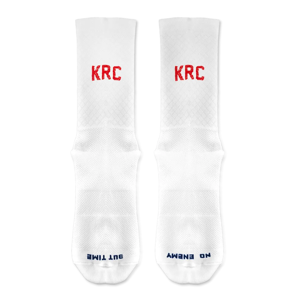 KRC: LOGO PERFORMANCE SOCKS IN WHITE