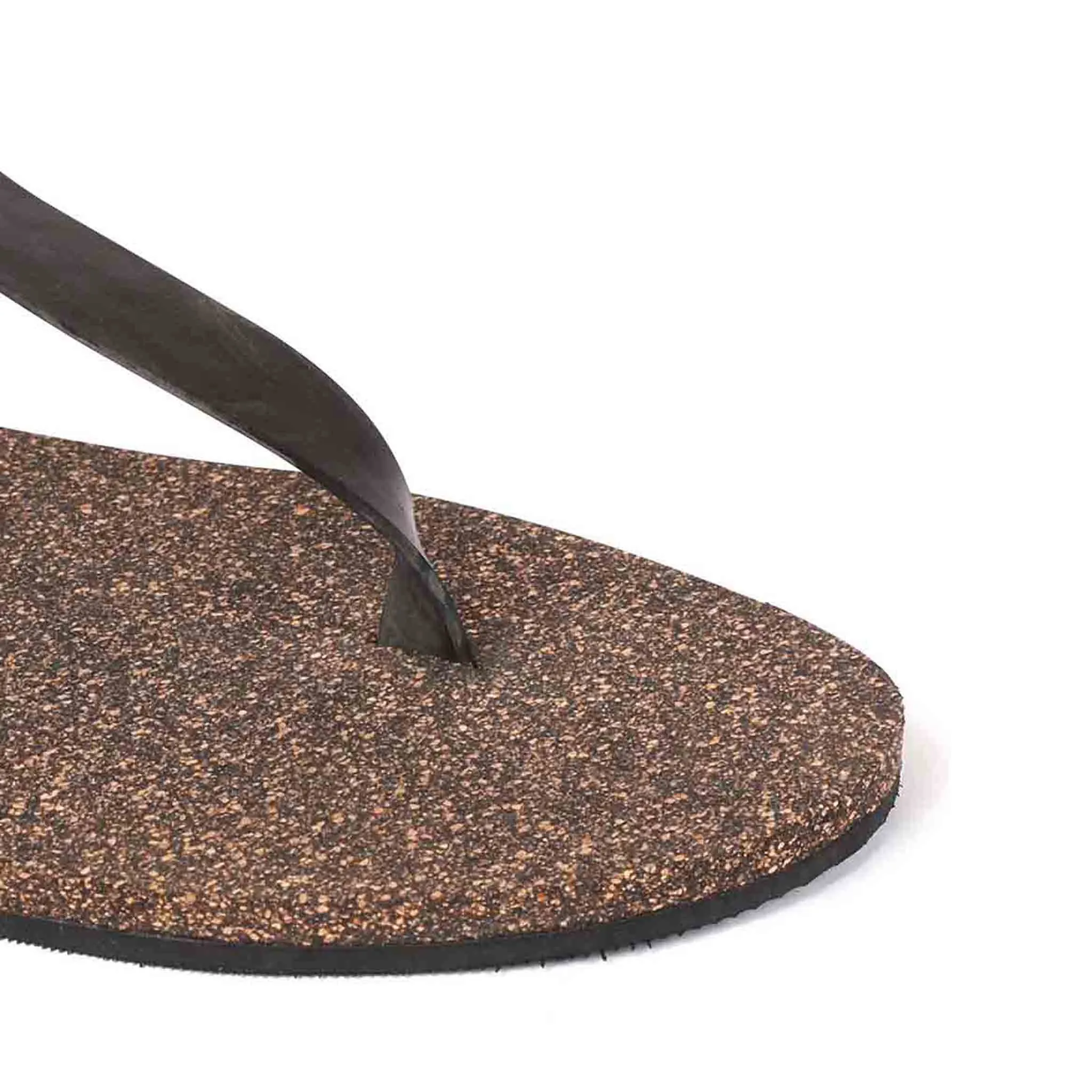 Paaduks Ara T-Strap Black Cork Sandals for Men