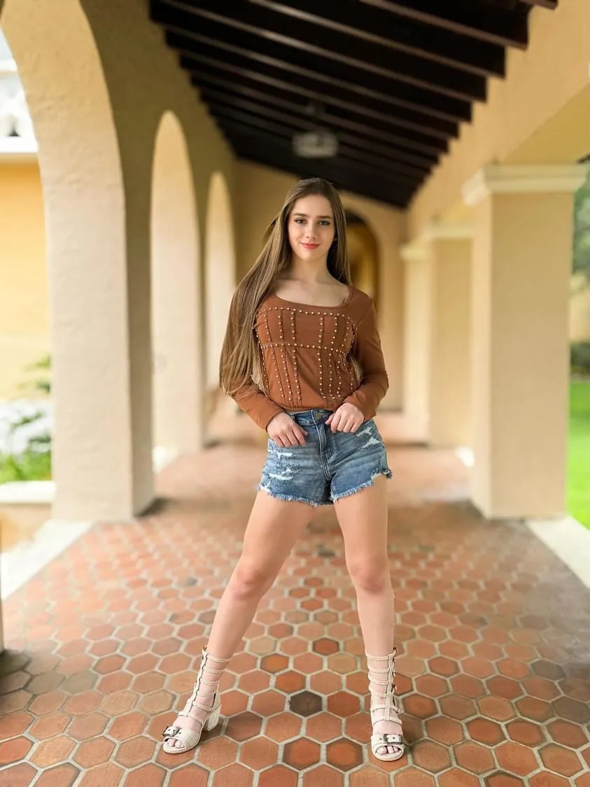 Rhinestone Studded Top - Sara