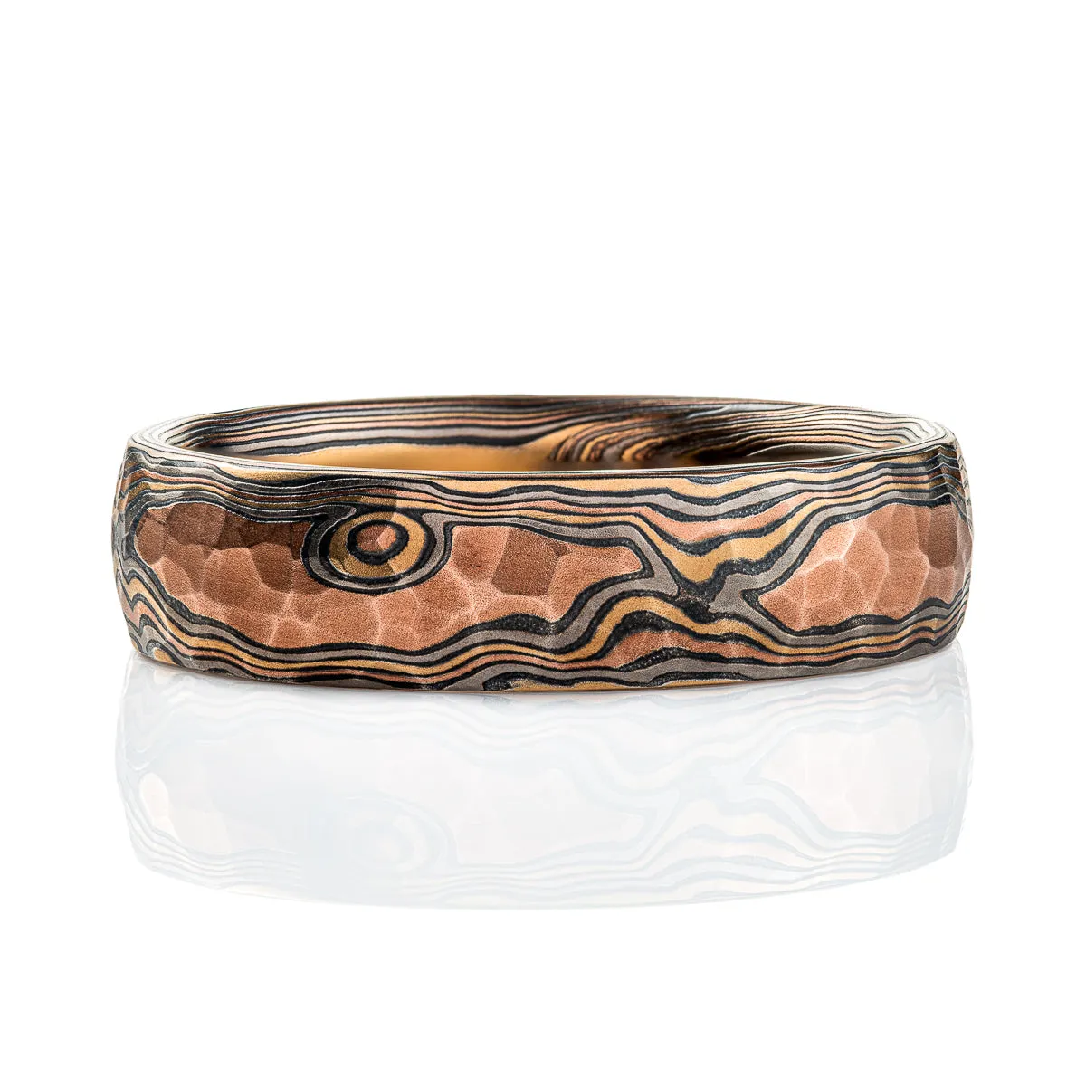 Rugged Mokume Gane Woodgrain Band