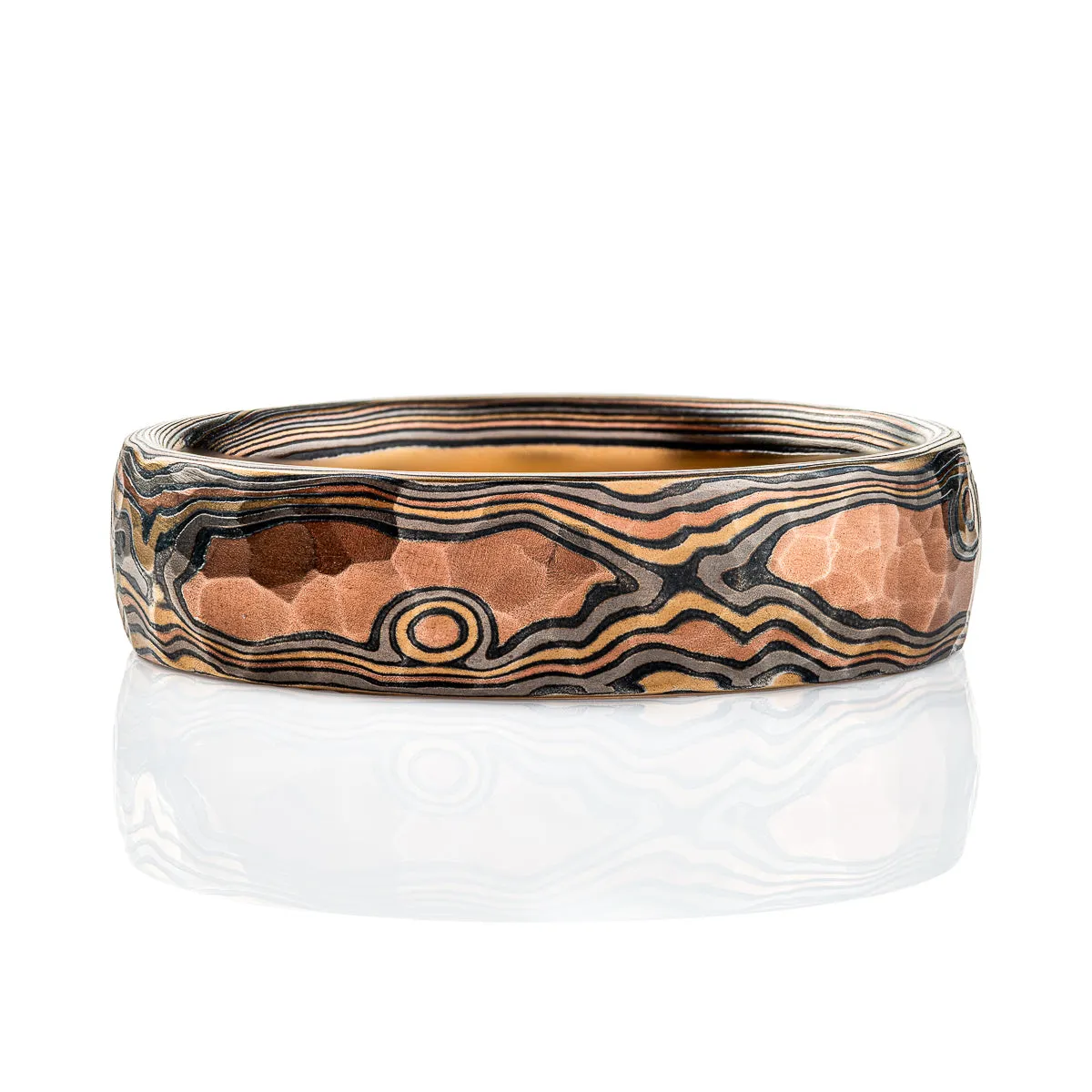 Rugged Mokume Gane Woodgrain Band