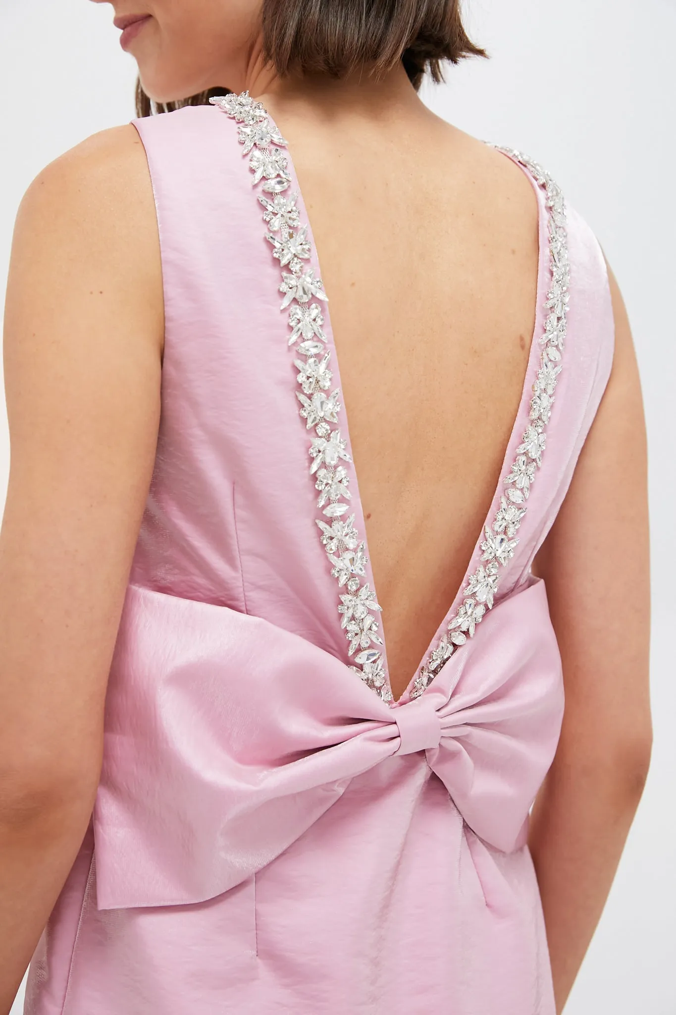 Soft Pink Bow Bella Mini Dress