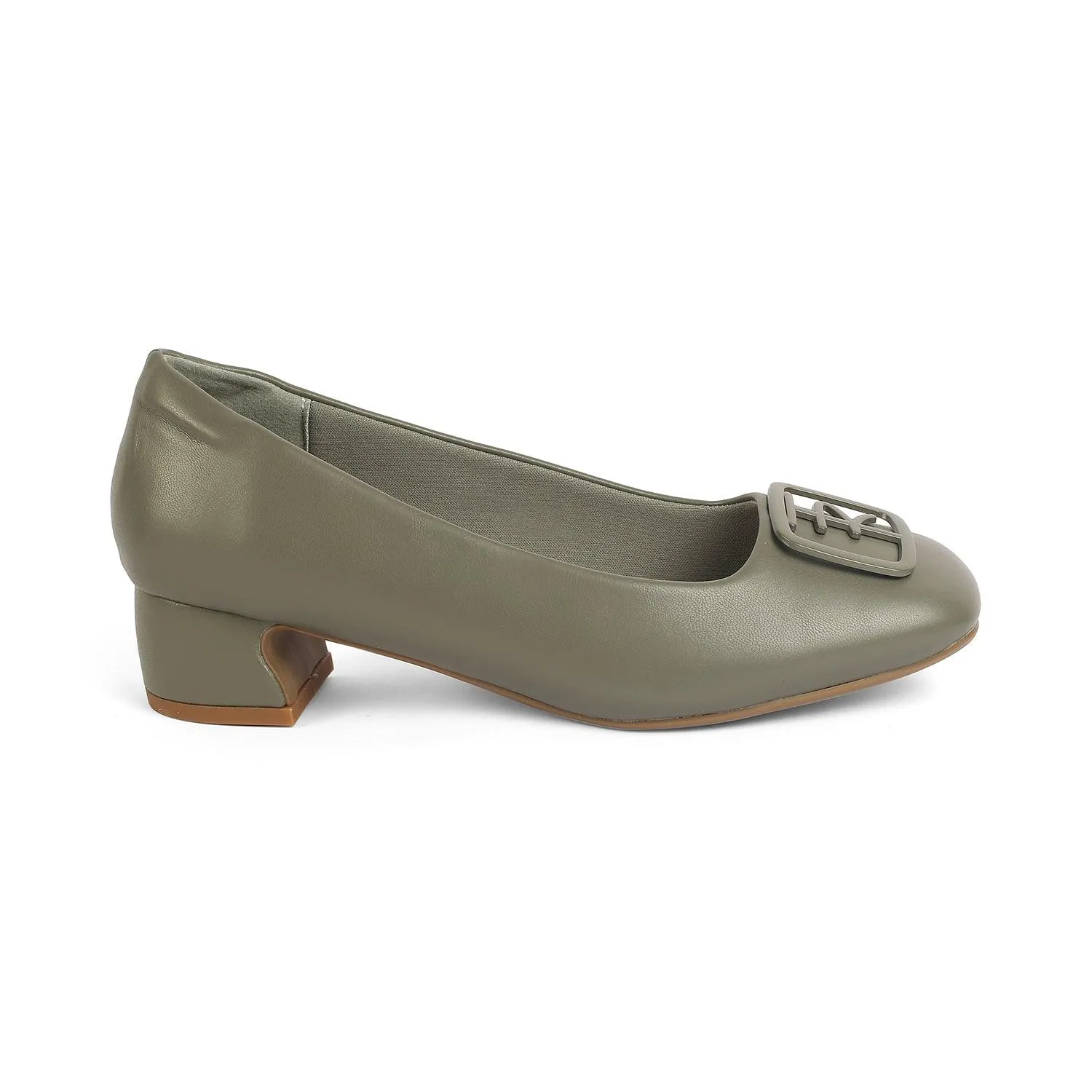 Tresmode Romio Green Women's Dress Block Heel Pumps