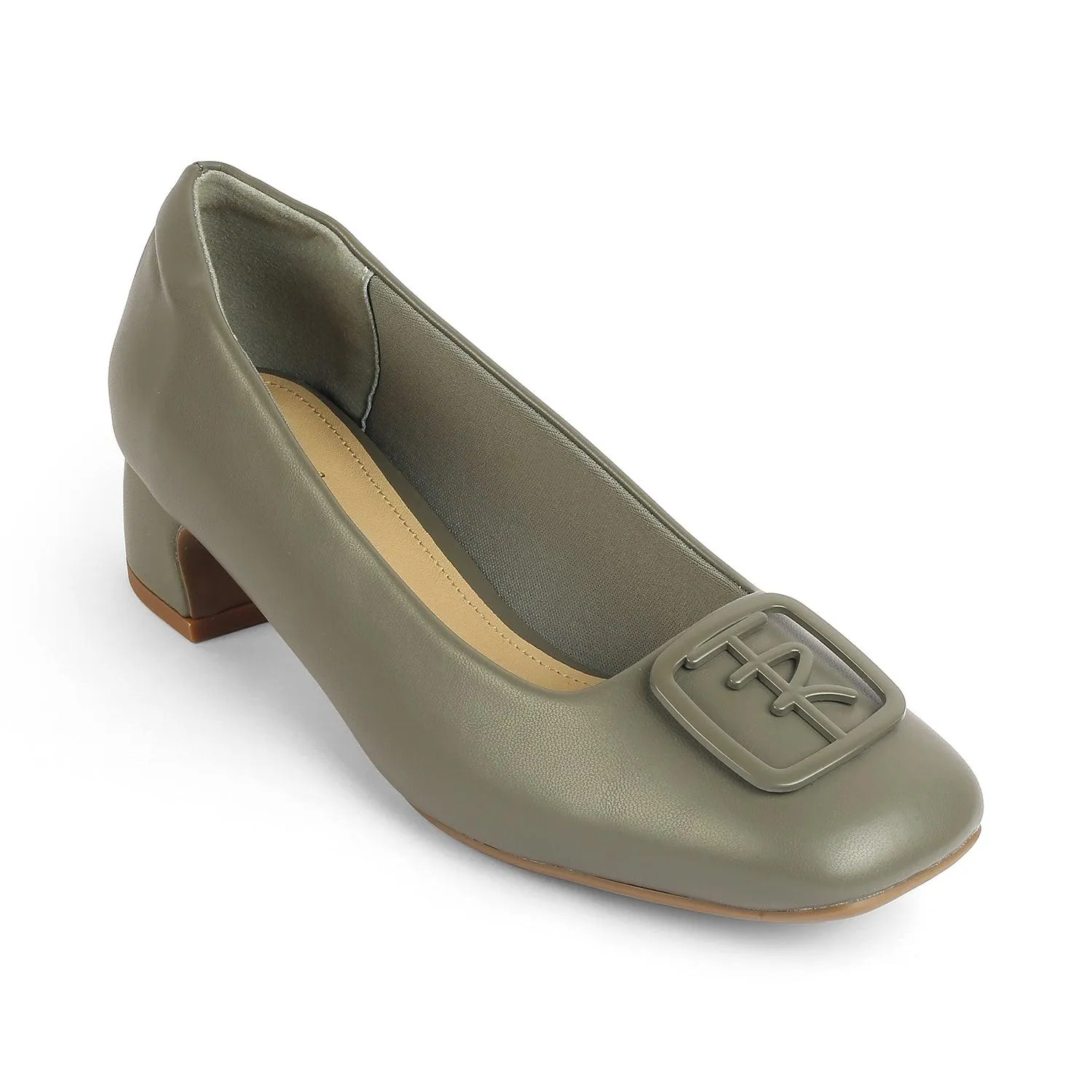 Tresmode Romio Green Women's Dress Block Heel Pumps