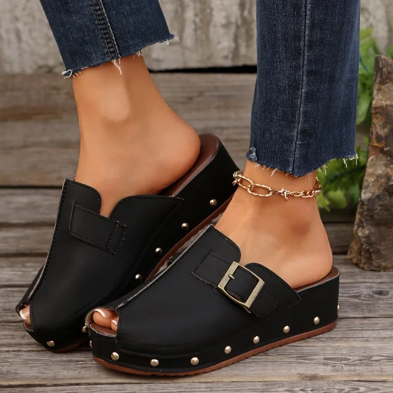 Women's Comfy Peep Toe Platform Sandals