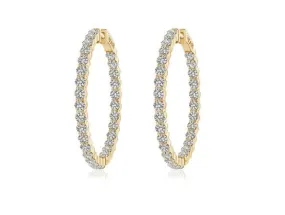 Yellow Gold Diamond Hoops